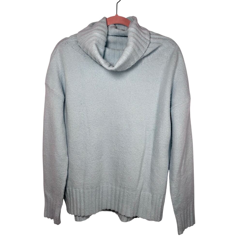 Womens Sky Blue Knit Pullover Cozy Turtleneck Sweater Size Medium